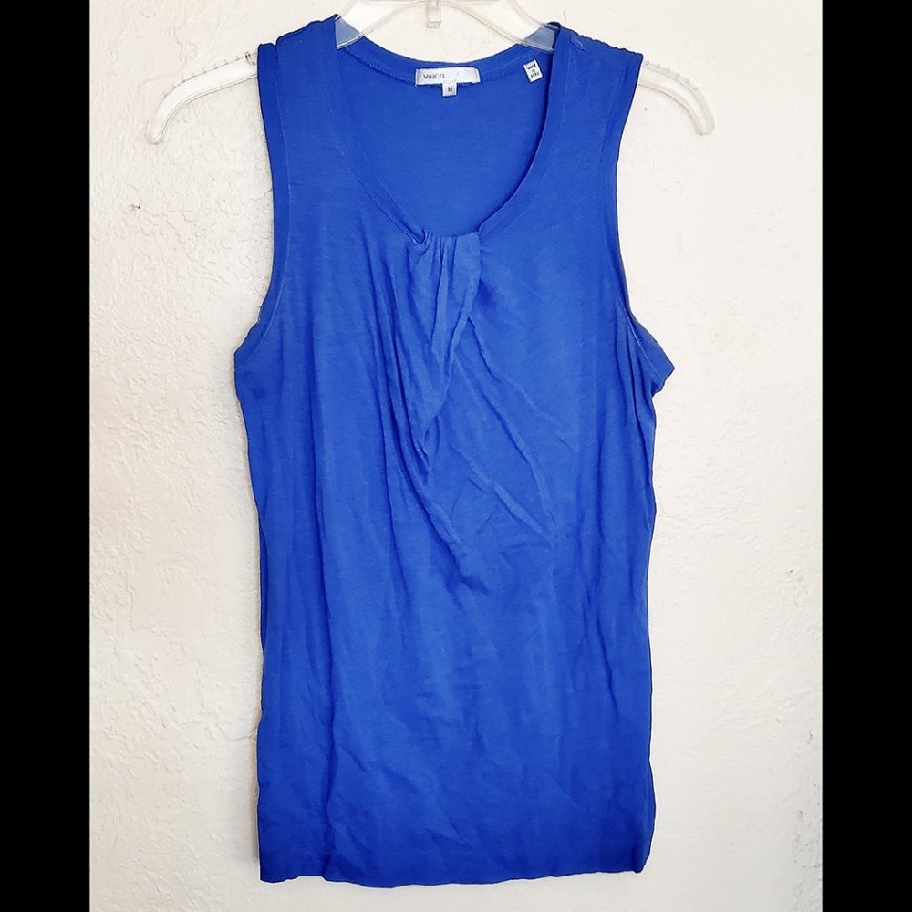 Vince - Blue Hidden Keyhole Tank Top